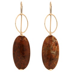 Dendritic Agate Rose Gold Earrings Handcrafted in Italy by Botta Gioielli