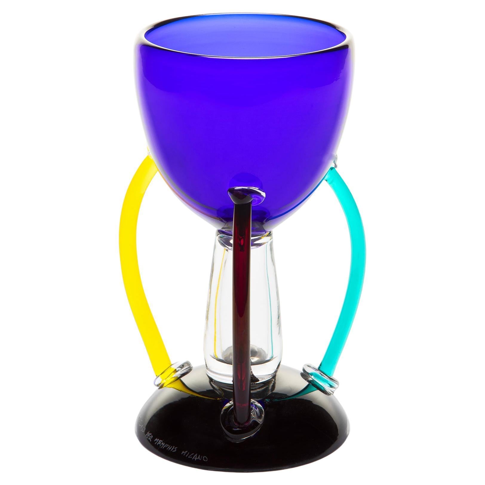 Deneb Glass Vase, by Ettore Sottsass for Memphis Milano Collection For Sale