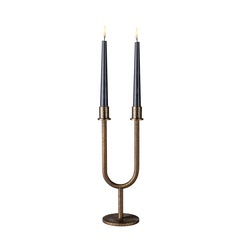 Deneb - Italian Hammered Bronzed Brass Candleholder