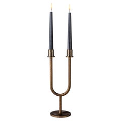 Deneb - Italian Hammered Bronzed Brass Candleholder
