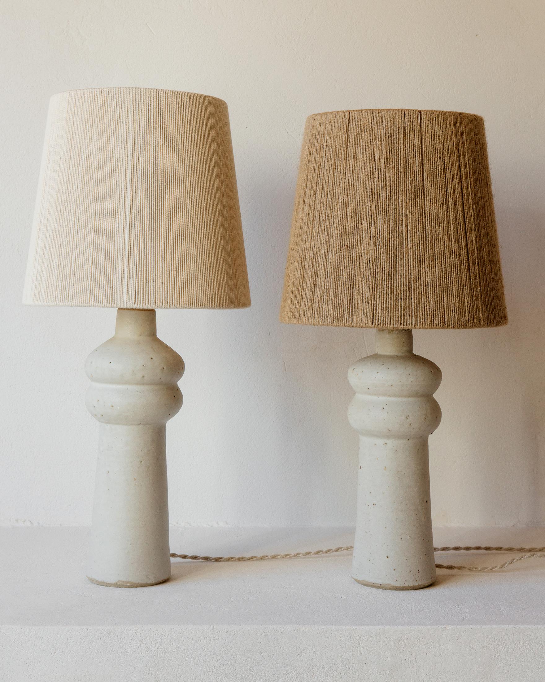 Other Deneb White Cream Matt Ceramic Table Lamp by Grès Éditions For Sale