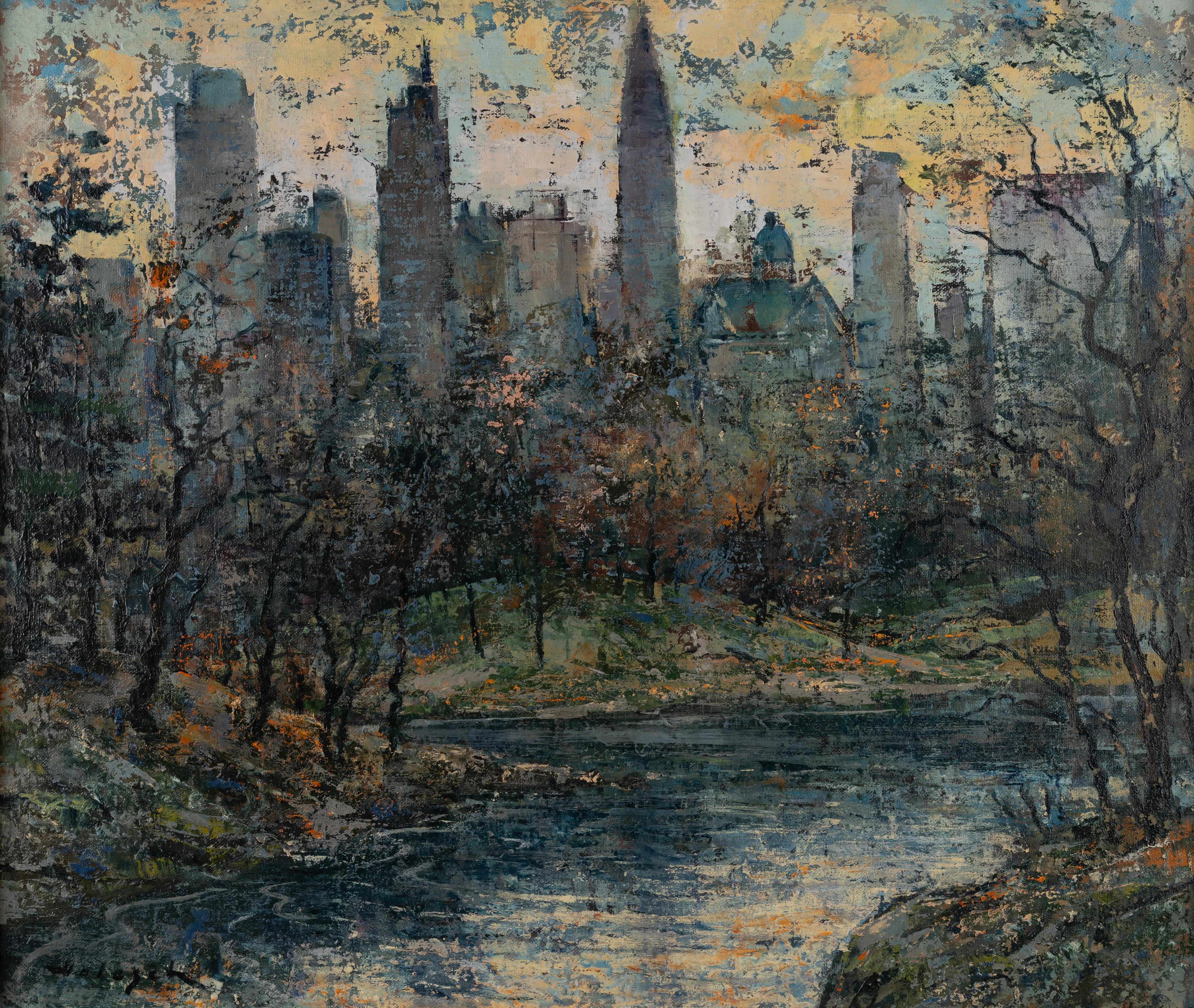 City Skyline - Painting by Denes De Holesch
