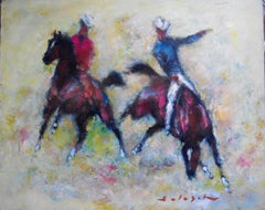 Cowboys à cheval, rodéo