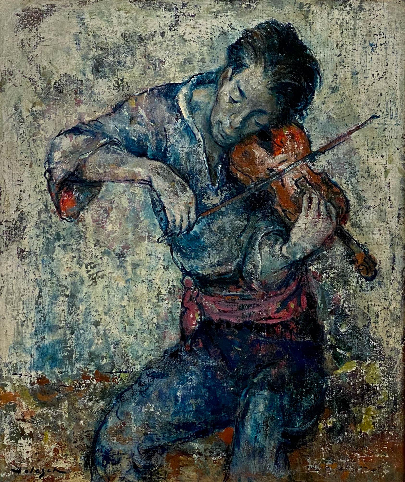 The Violinist - Painting by Denes De Holesch