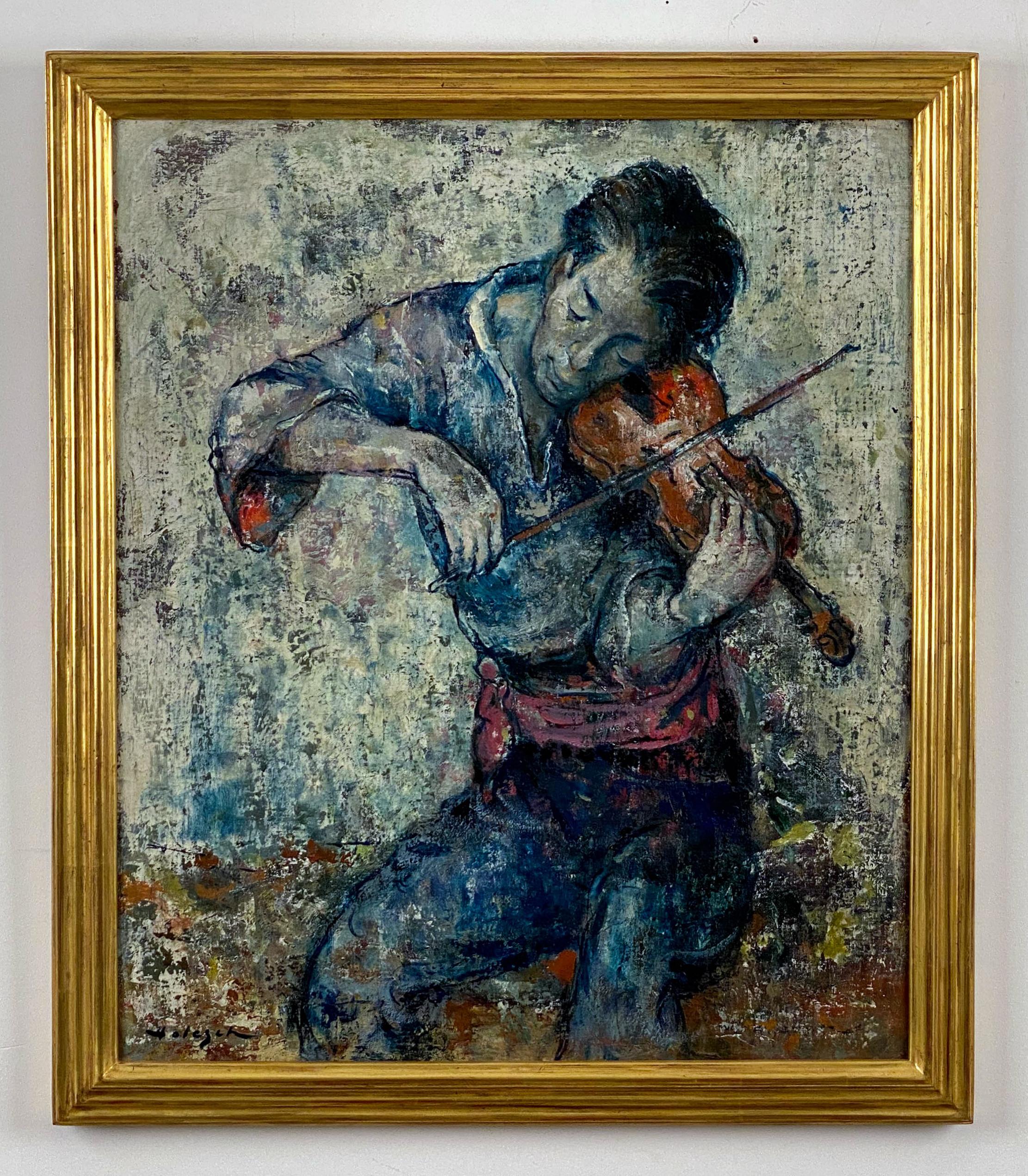 Denes De Holesch Figurative Painting - The Violinist