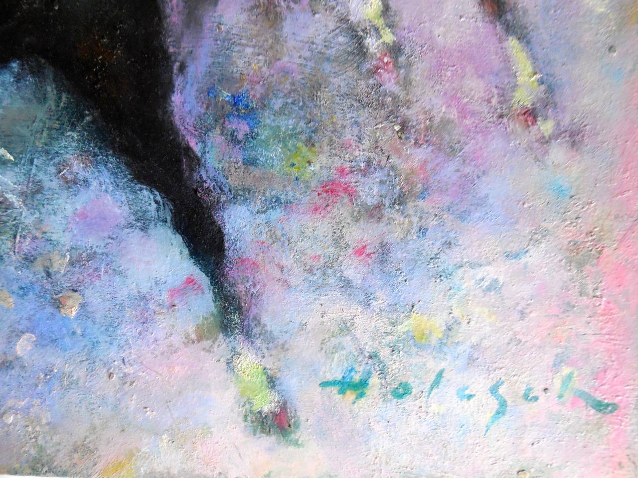 Western-Szene (Cowboy zu Pferd) (Amerikanischer Realismus), Painting, von Denes De Holesch