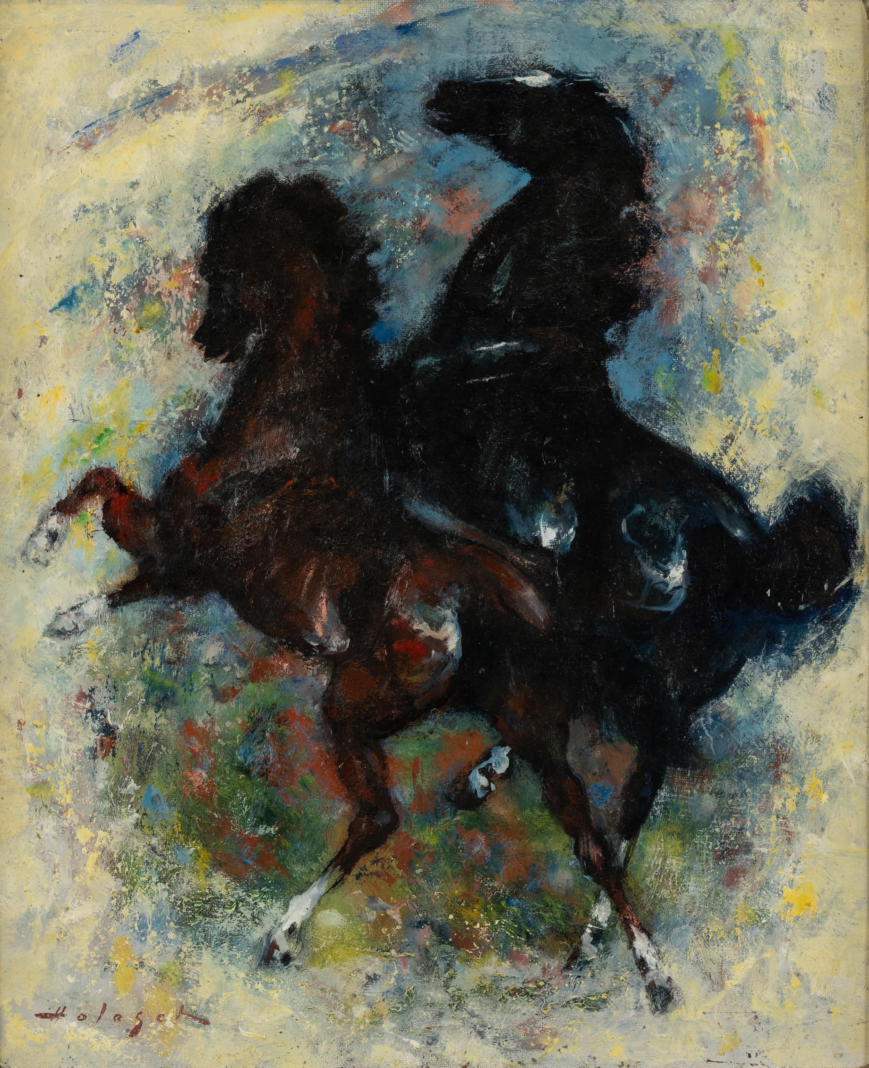 Wild Horses - Painting by Denes De Holesch