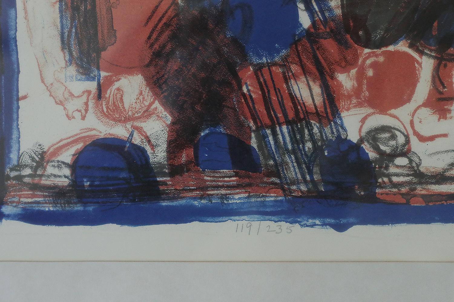 Swedish Denice Zetterquist, Komposition, Color Lithograph, 1965, Framed For Sale