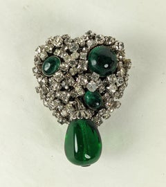 DeNicola Gripoix and Paste Heart Brooch