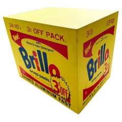 Denied Warhol Brillo Box Yellow, Contemporary Pop Art Sculpture by Charles Lutz