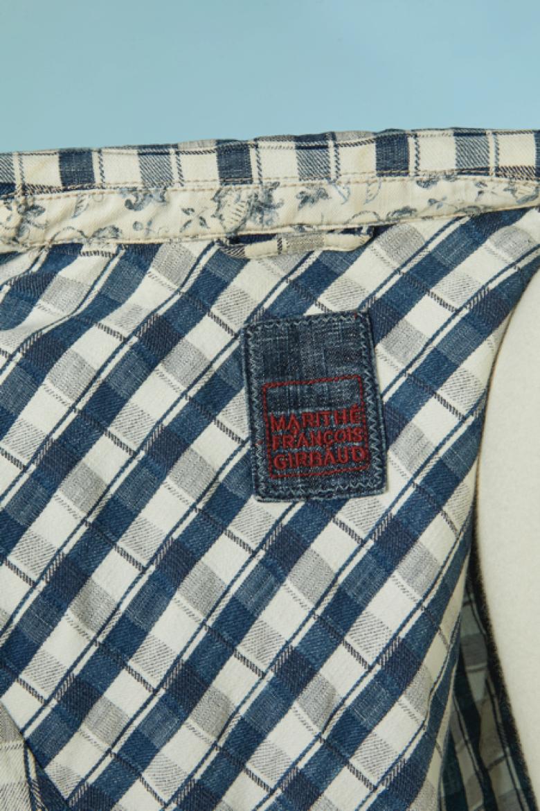 Giacca monopetto in denim e tessuto a quadri MARITHÉ et FRANÇOIS GIRBAUD in vendita 4