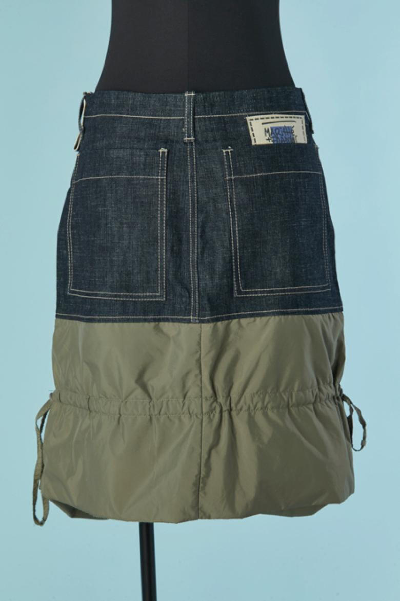 Gonna in denim e nylon kaki MARITHÉ et FRANÇOIS GIRBAUD in vendita 1