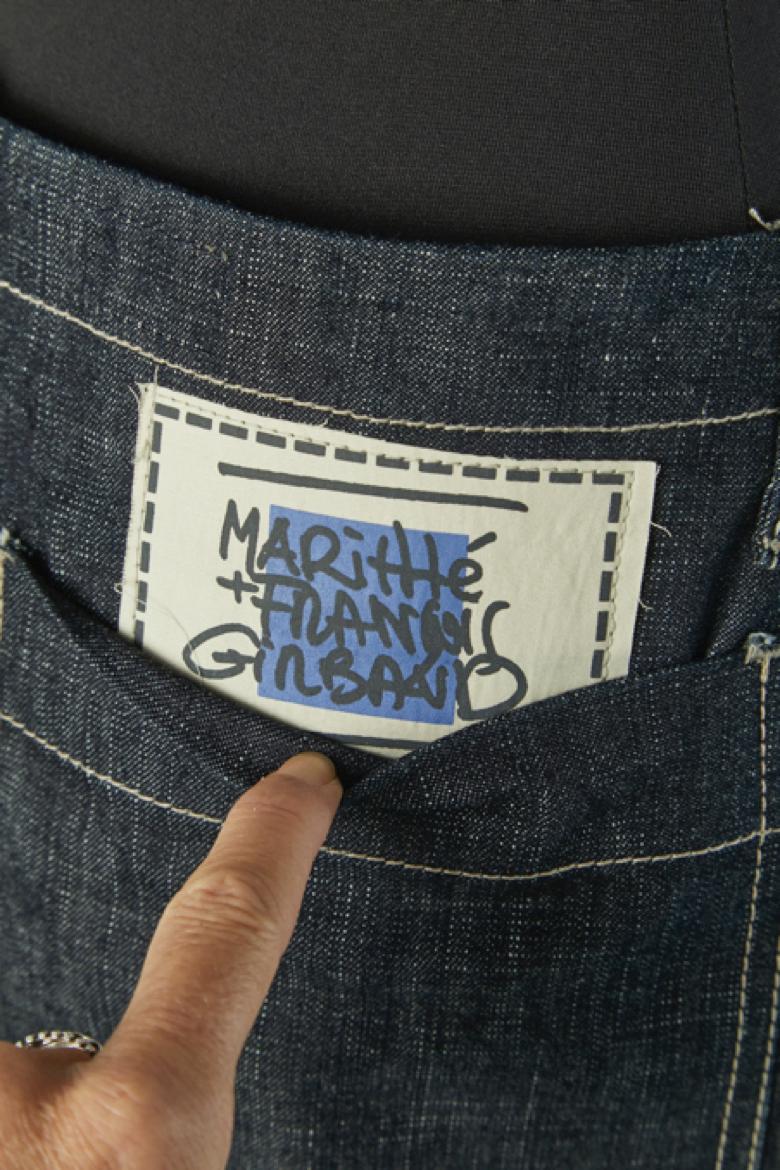 Gonna in denim e nylon kaki MARITHÉ et FRANÇOIS GIRBAUD in vendita 2
