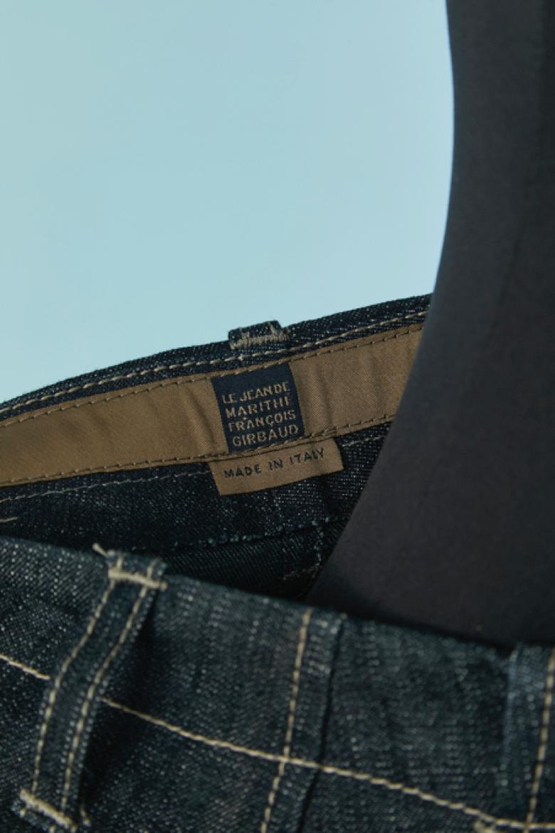 Gonna in denim e nylon kaki MARITHÉ et FRANÇOIS GIRBAUD in vendita 4