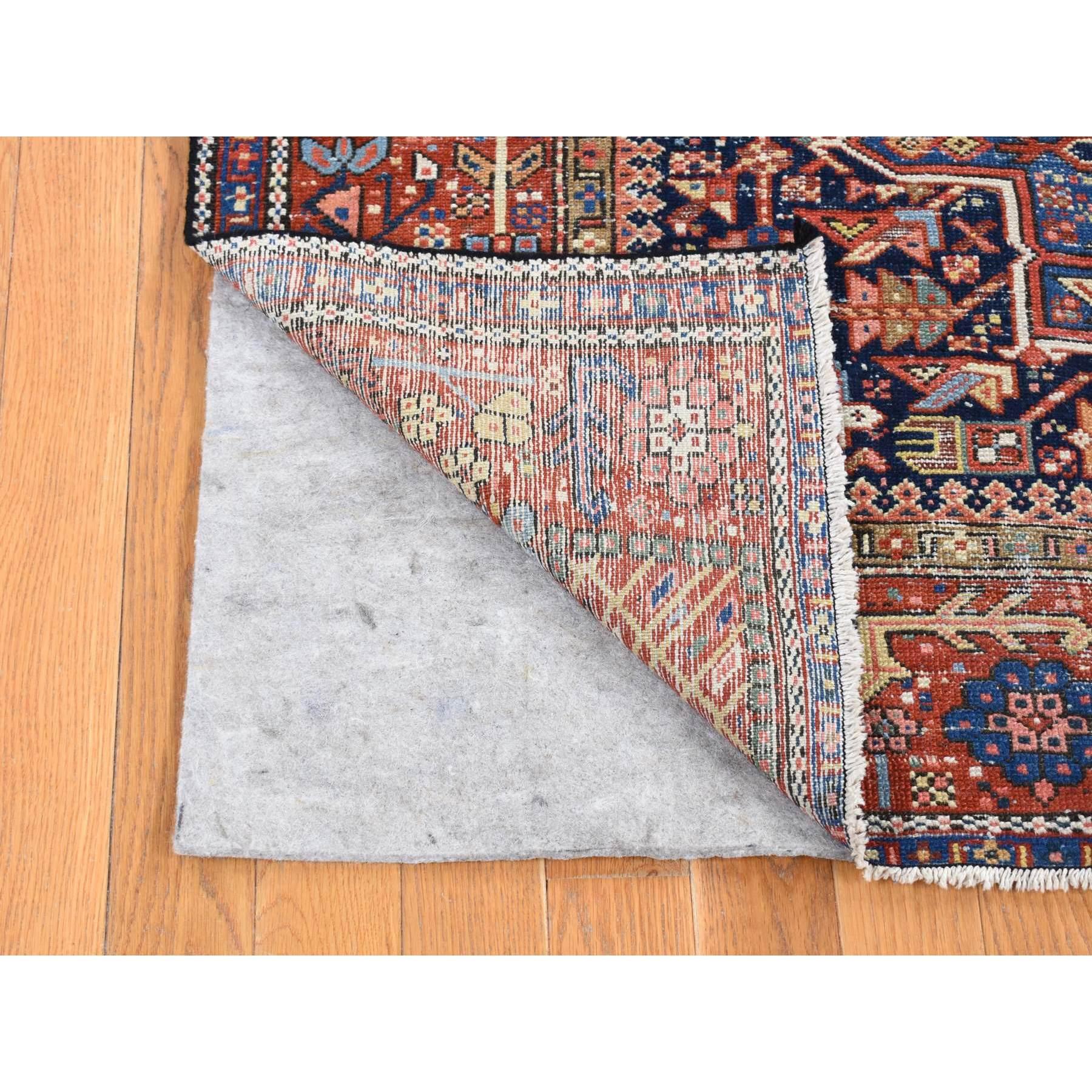 Medieval Denim Antique Persian Karajeh Good Condition Soft Wool Hand Knotted Clean Rug