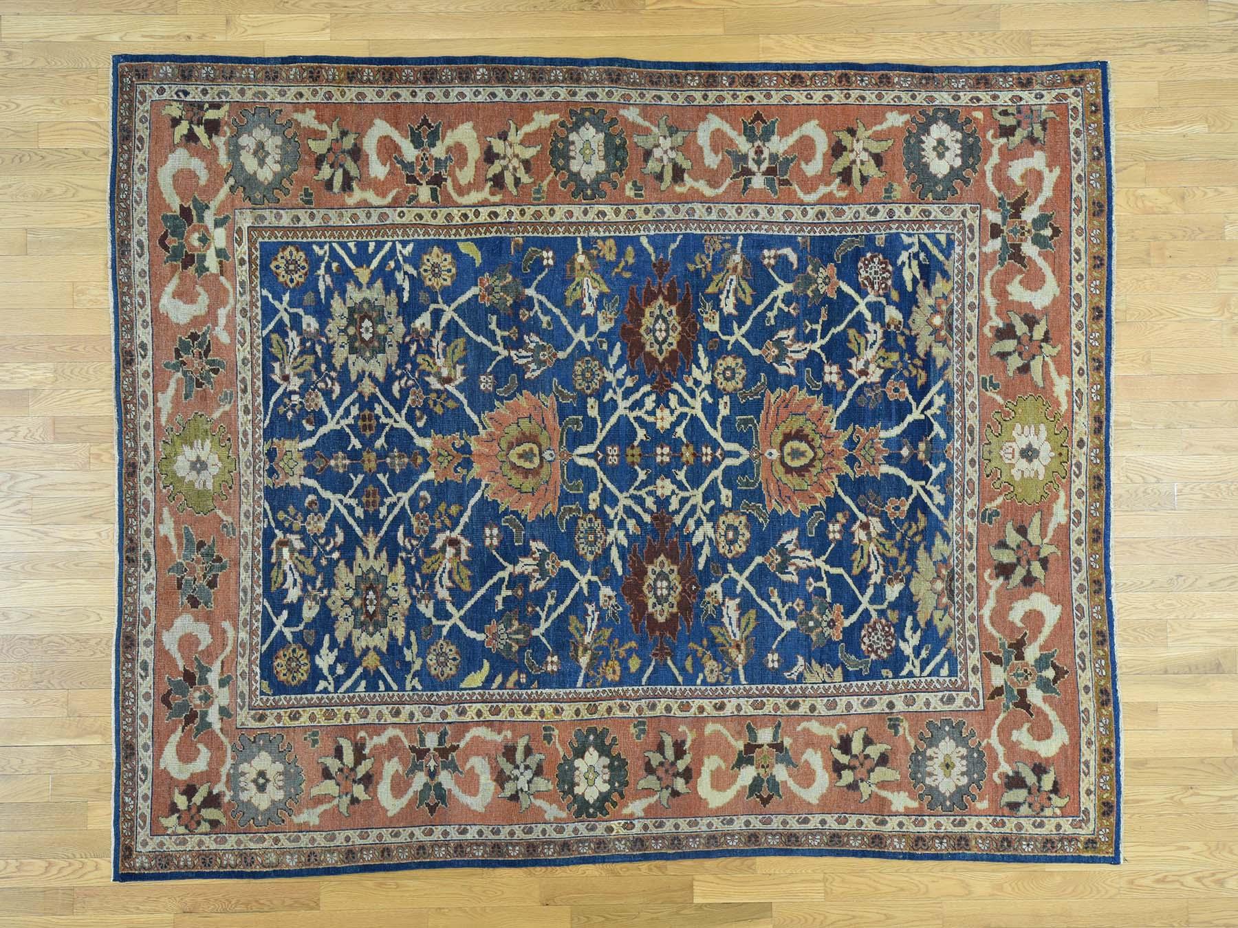 Denim Blue 1880 Antique Persian Mahal Rug All-Over Design Rich 4