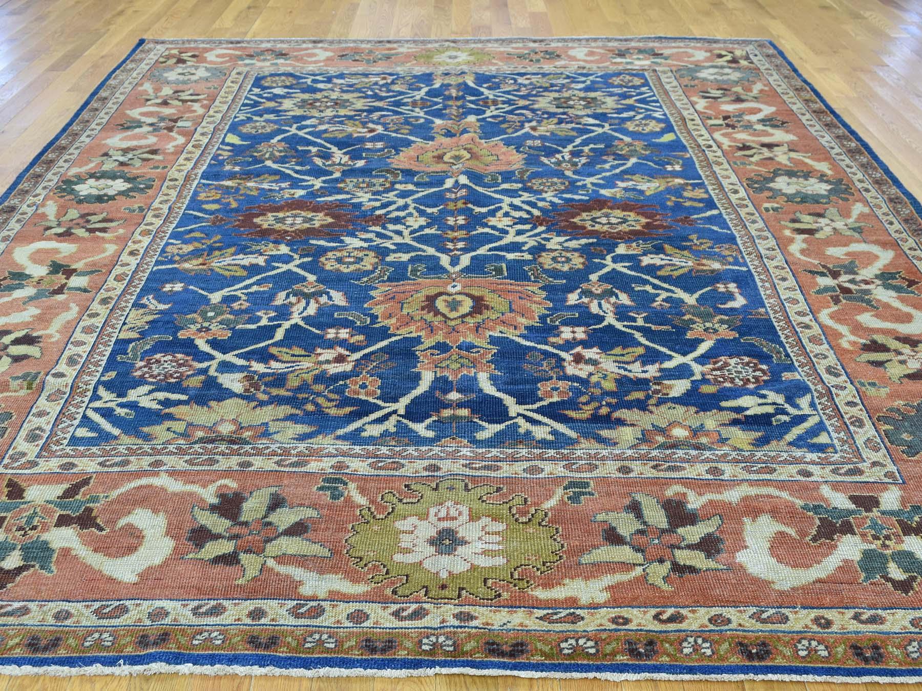 Denim Blue 1880 Antique Persian Mahal Rug All-Over Design Rich 5