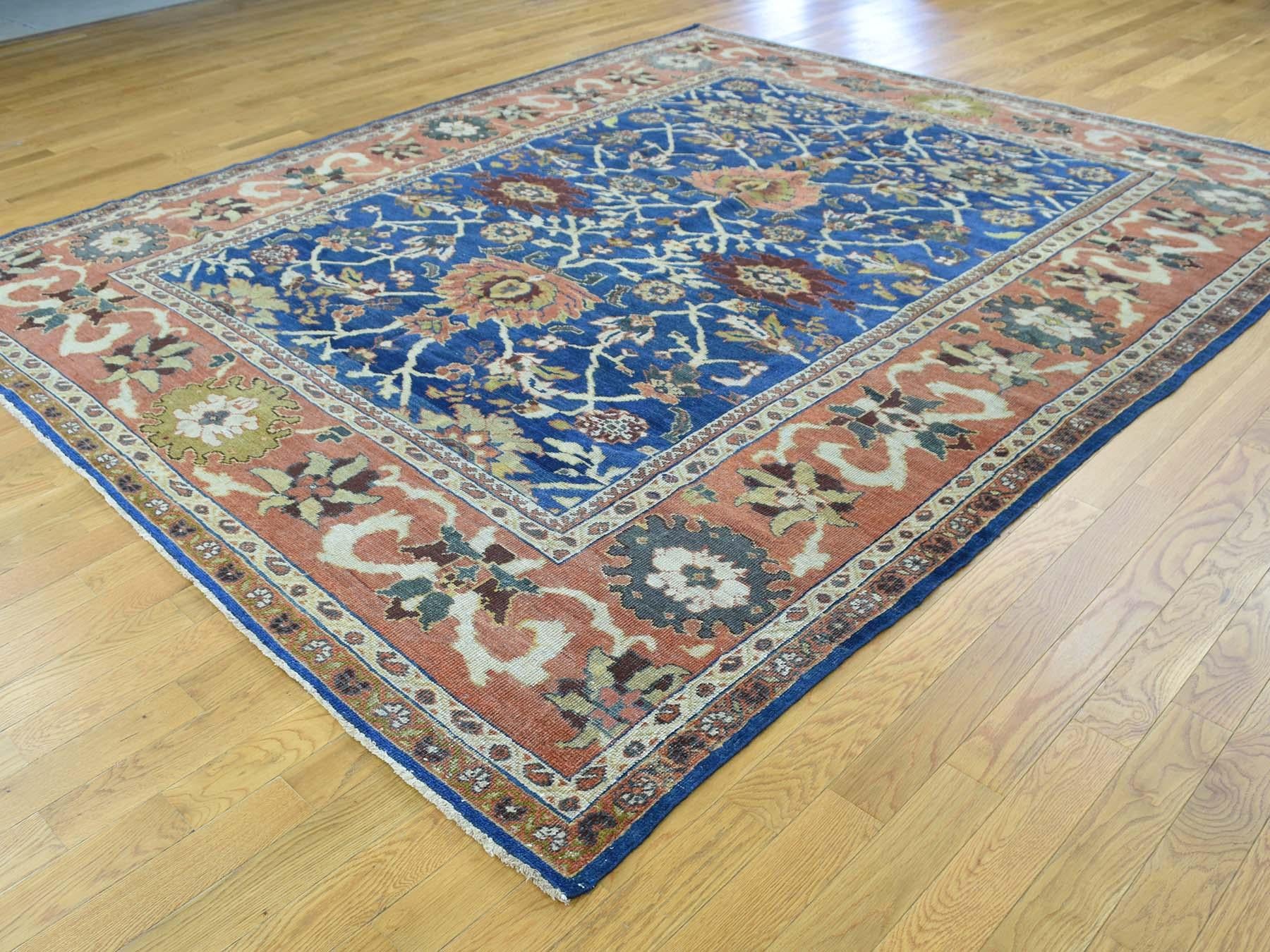 Denim Blue 1880 Antique Persian Mahal Rug All-Over Design Rich 6