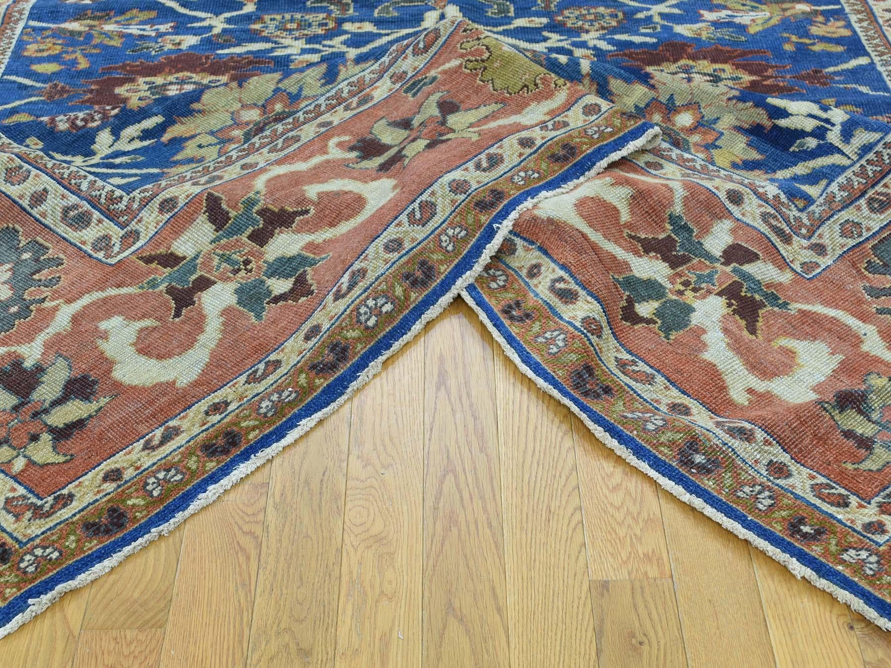 Late 19th Century Denim Blue 1880 Antique Persian Mahal Rug All-Over Design Rich