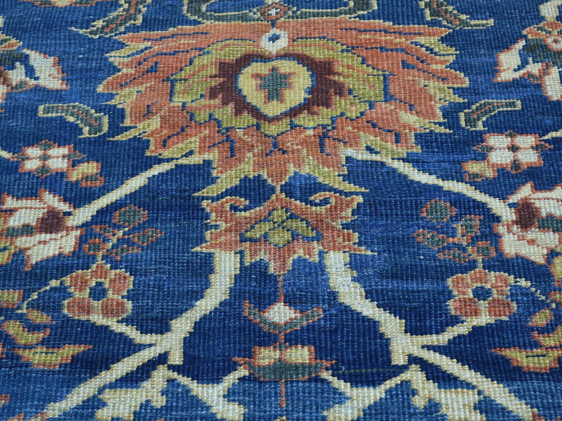 Denim Blue 1880 Antique Persian Mahal Rug All-Over Design Rich 1