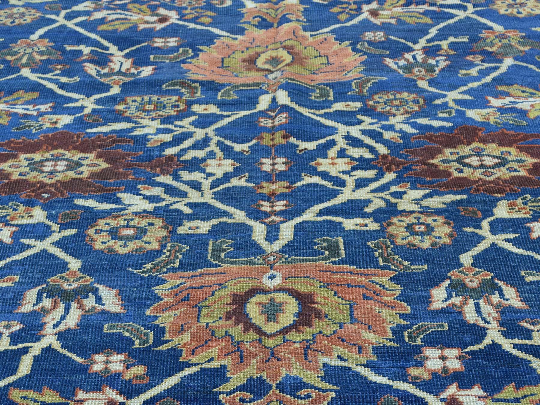 Denim Blue 1880 Antique Persian Mahal Rug All-Over Design Rich 2
