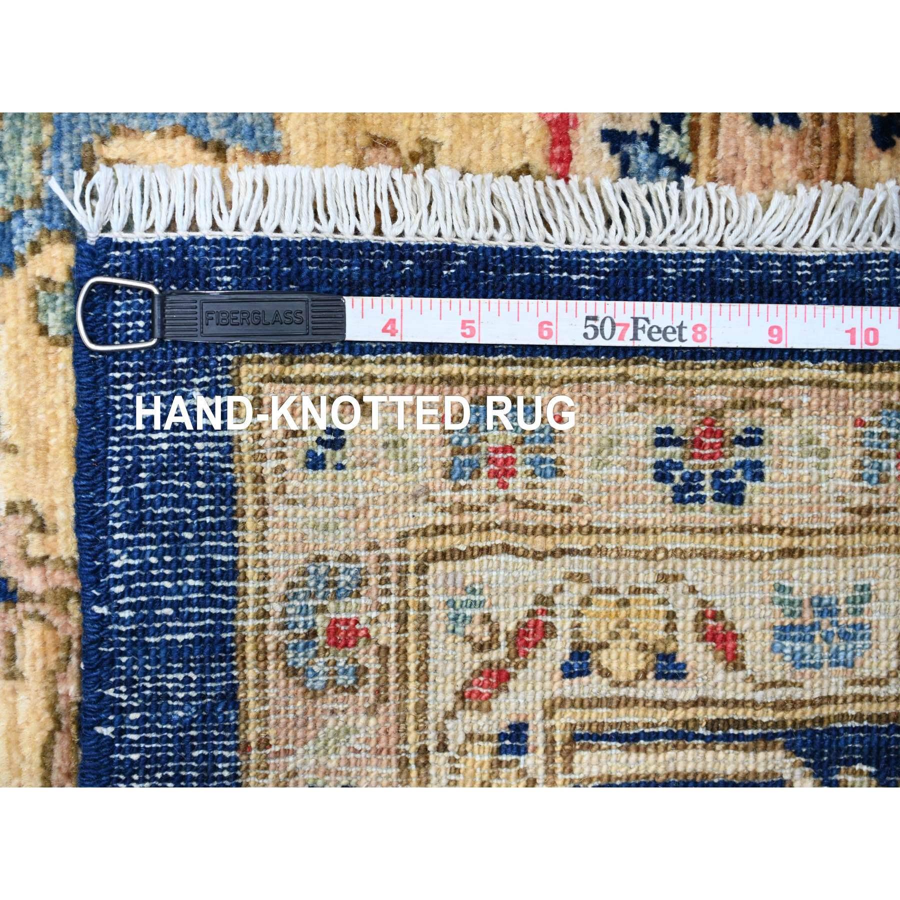 Denim Blue Afghan Peshawar Aryana Heriz Hand Knotted 100% Wool Rug 9'2