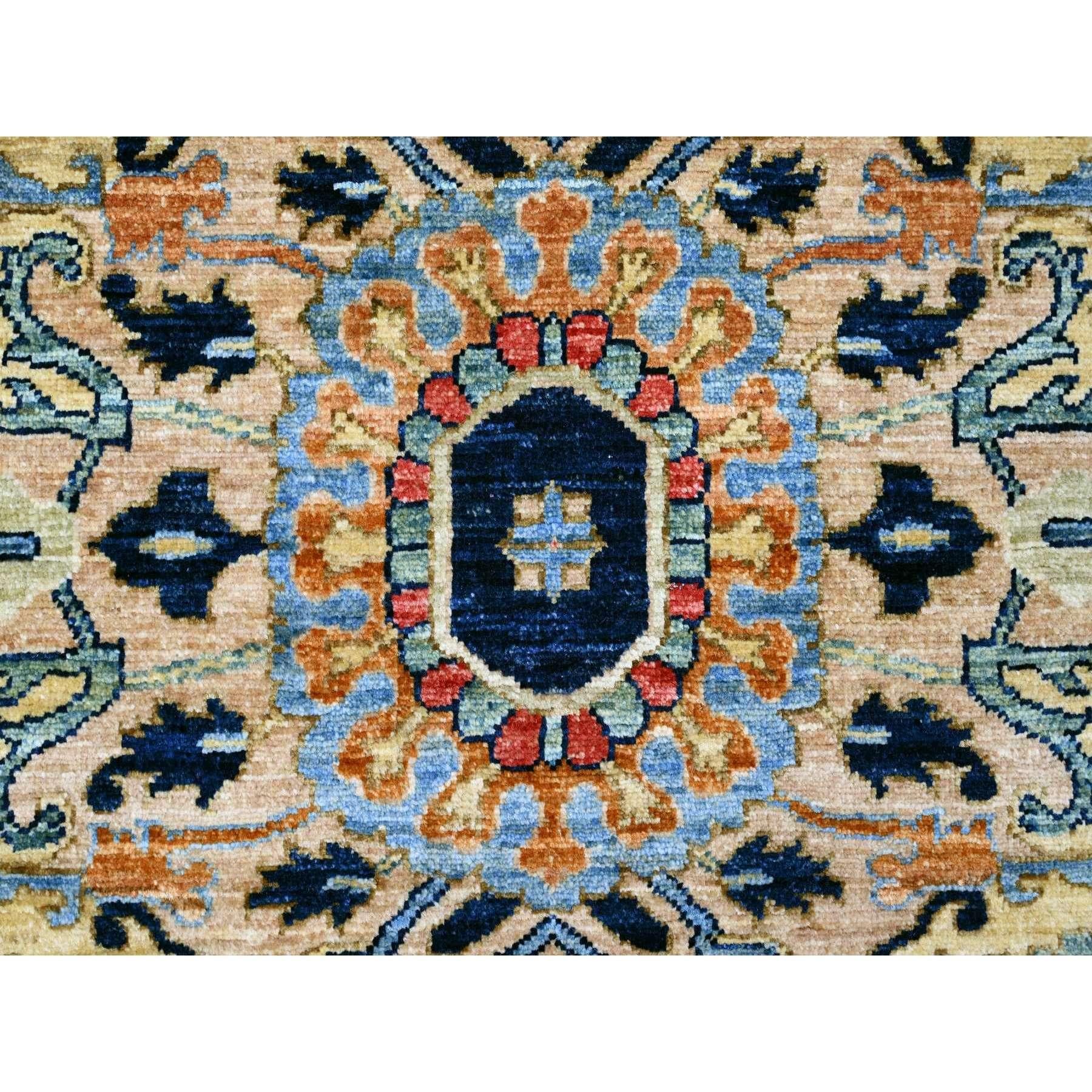 Denim Blue Afghan Peshawar Aryana Heriz Hand Knotted 100% Wool Rug 9'2