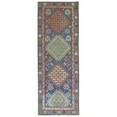 Denim Blue Antique Kazak Runner