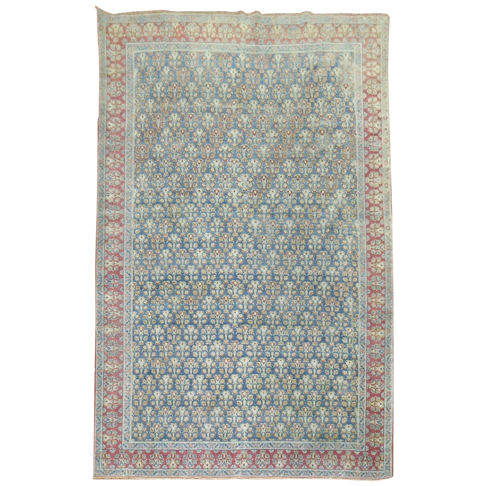 Denim Blue Antique Persian Joshegan Rug, Early 20th Century