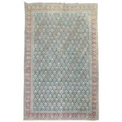 Denim Blue Antique Persian Joshegan Rug, Early 20th Century