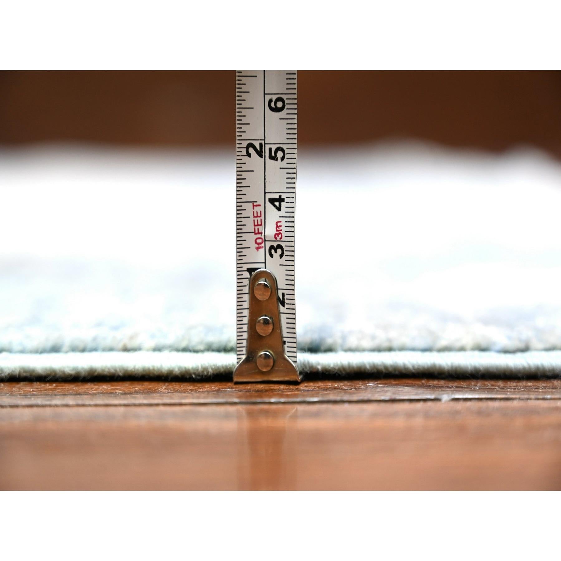 Denim Blauer feiner Kashkuli Gabbeh Handgeknüpfter orientalischer Teppich aus reiner Wolle 8'2