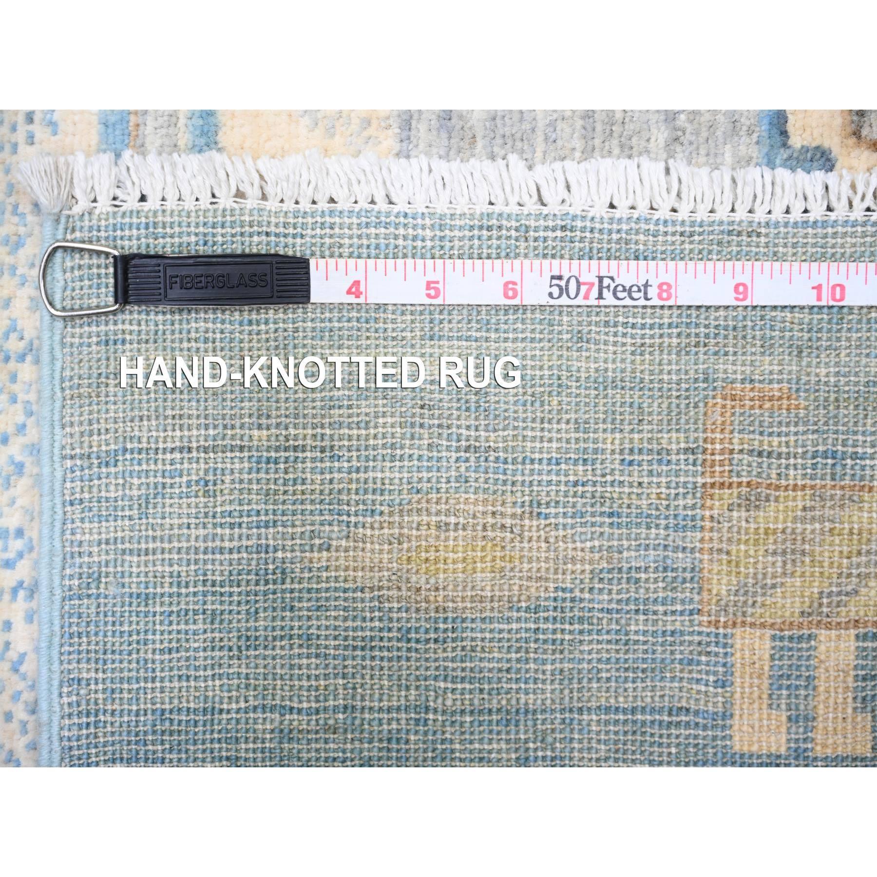 Denim Blauer feiner Kashkuli Gabbeh Handgeknüpfter orientalischer Teppich aus reiner Wolle 8'2
