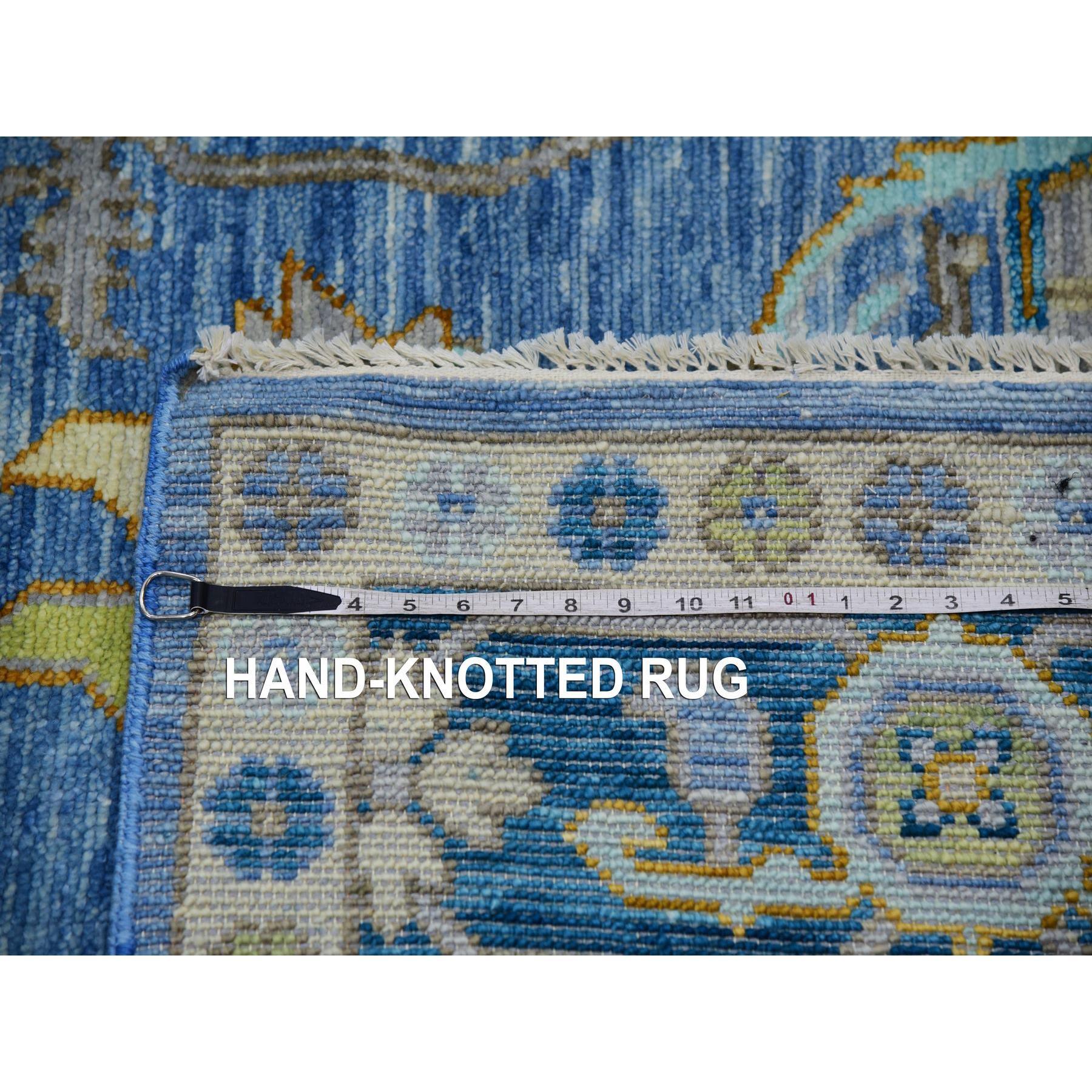 Denim Blue Heriz Design Soft Pile Hand Knotted All Wool Oriental Rug 9'2