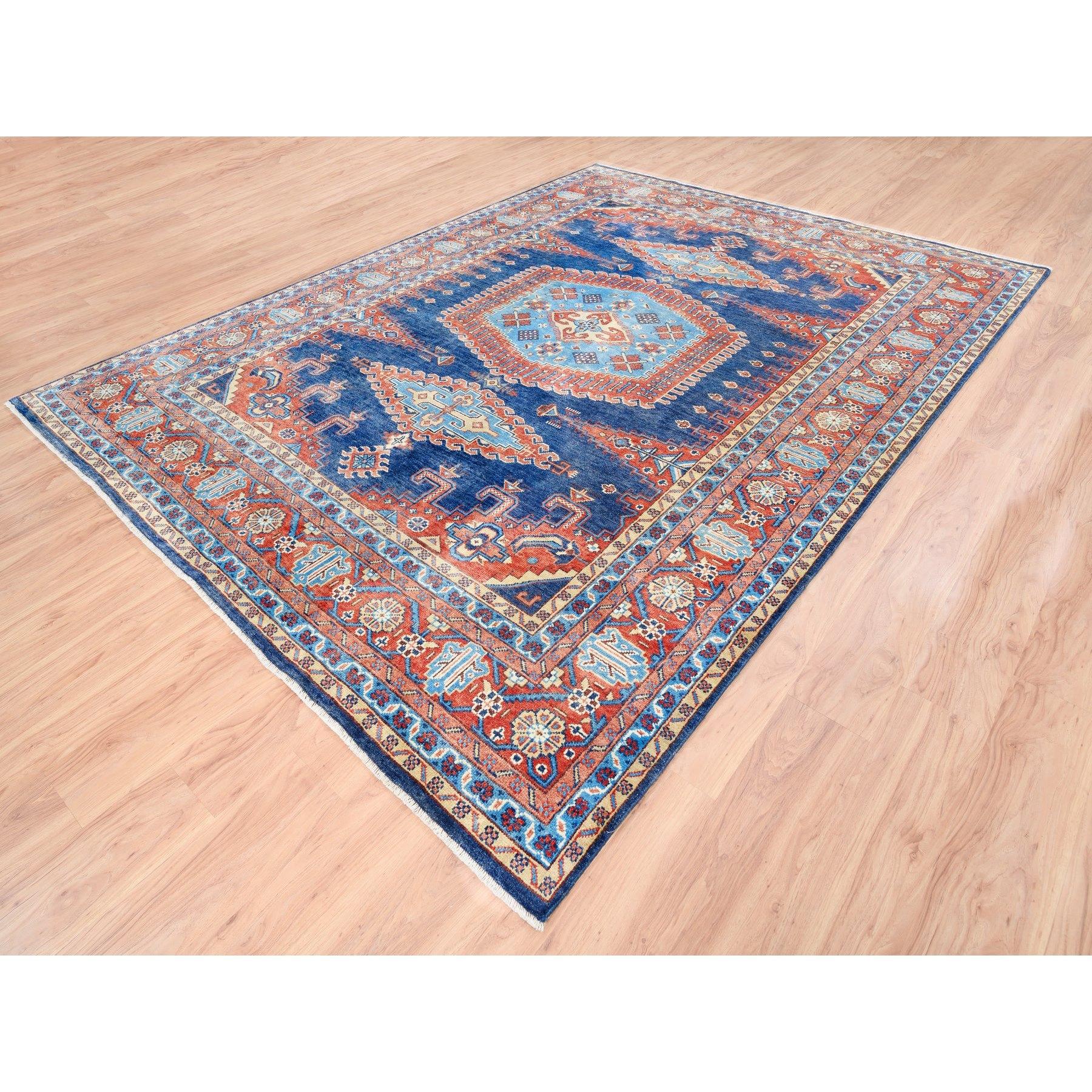 Handgeknüpfter orientalischer Denim-Teppich aus Bio-Wolle Persisch Viss Design 9'1