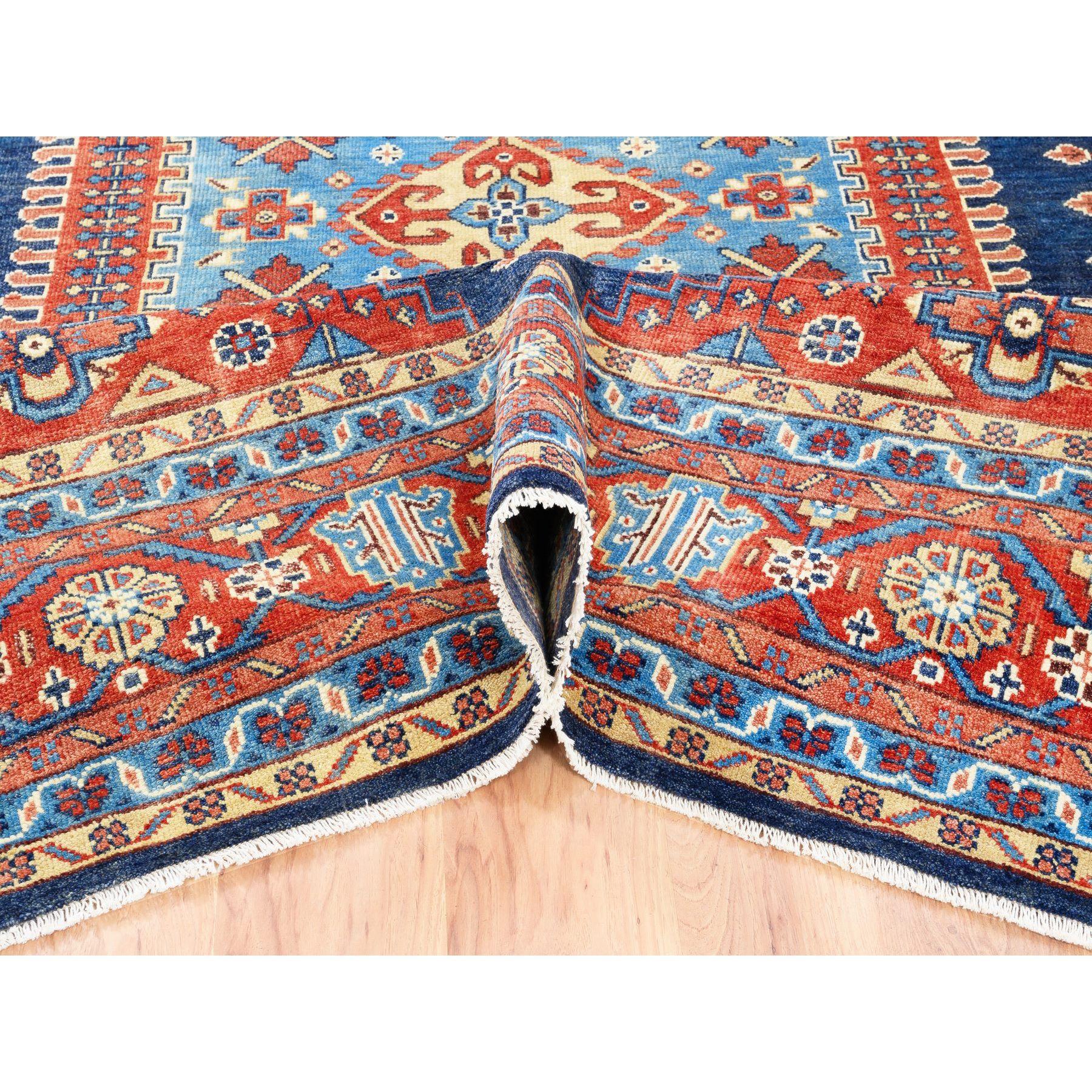Handgeknüpfter orientalischer Denim-Teppich aus Bio-Wolle Persisch Viss Design 9'1