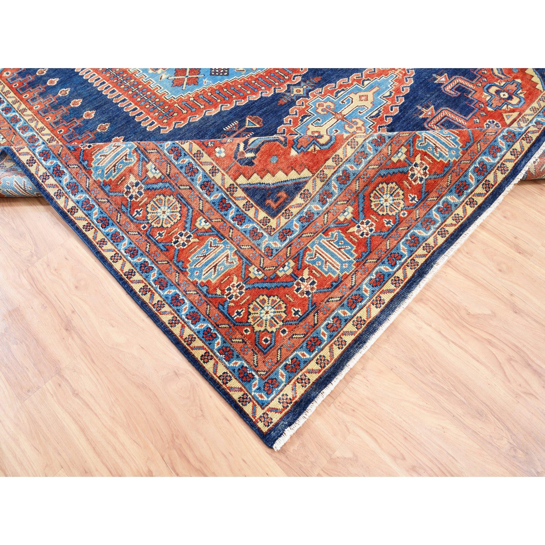 Handgeknüpfter orientalischer Denim-Teppich aus Bio-Wolle Persisch Viss Design 9'1