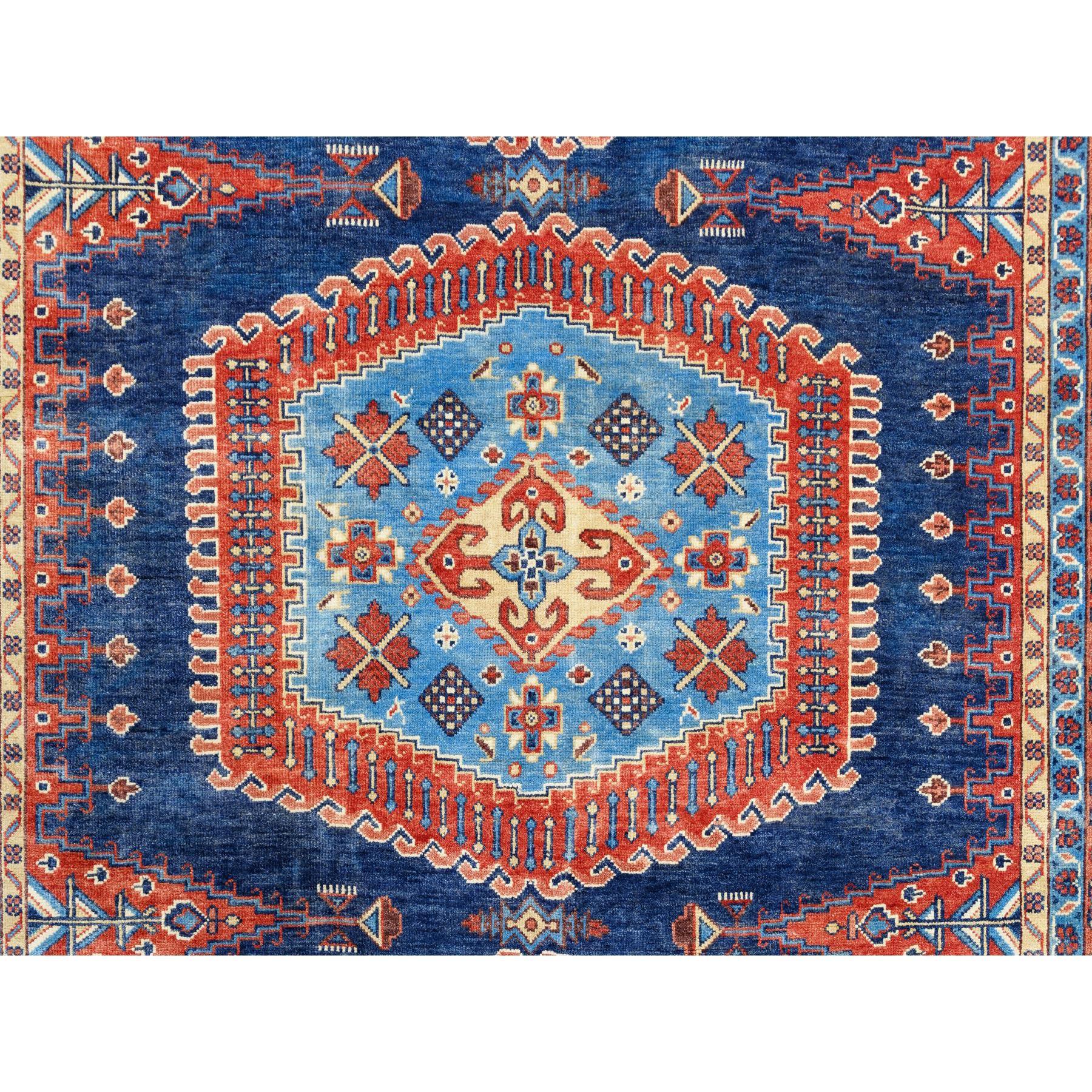Handgeknüpfter orientalischer Denim-Teppich aus Bio-Wolle Persisch Viss Design 9'1