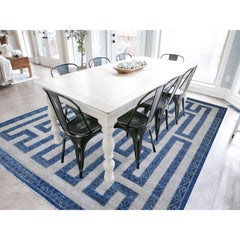 Denim Blue Pure Wool Hand Knotted Finer Peshawar Oriental Rug 9'1" x 11'8"