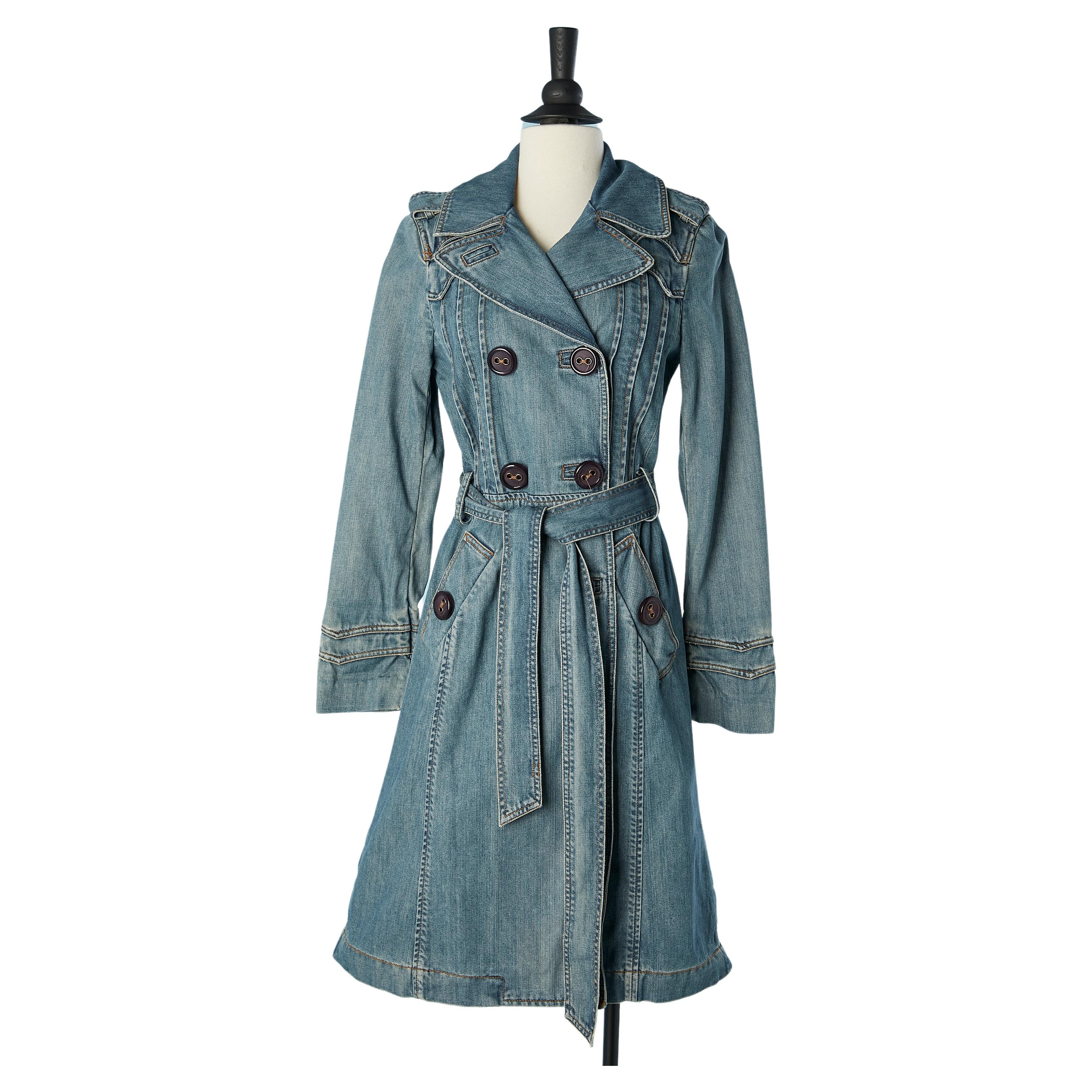 Denim cotton trench-coat Marc Jacobs 