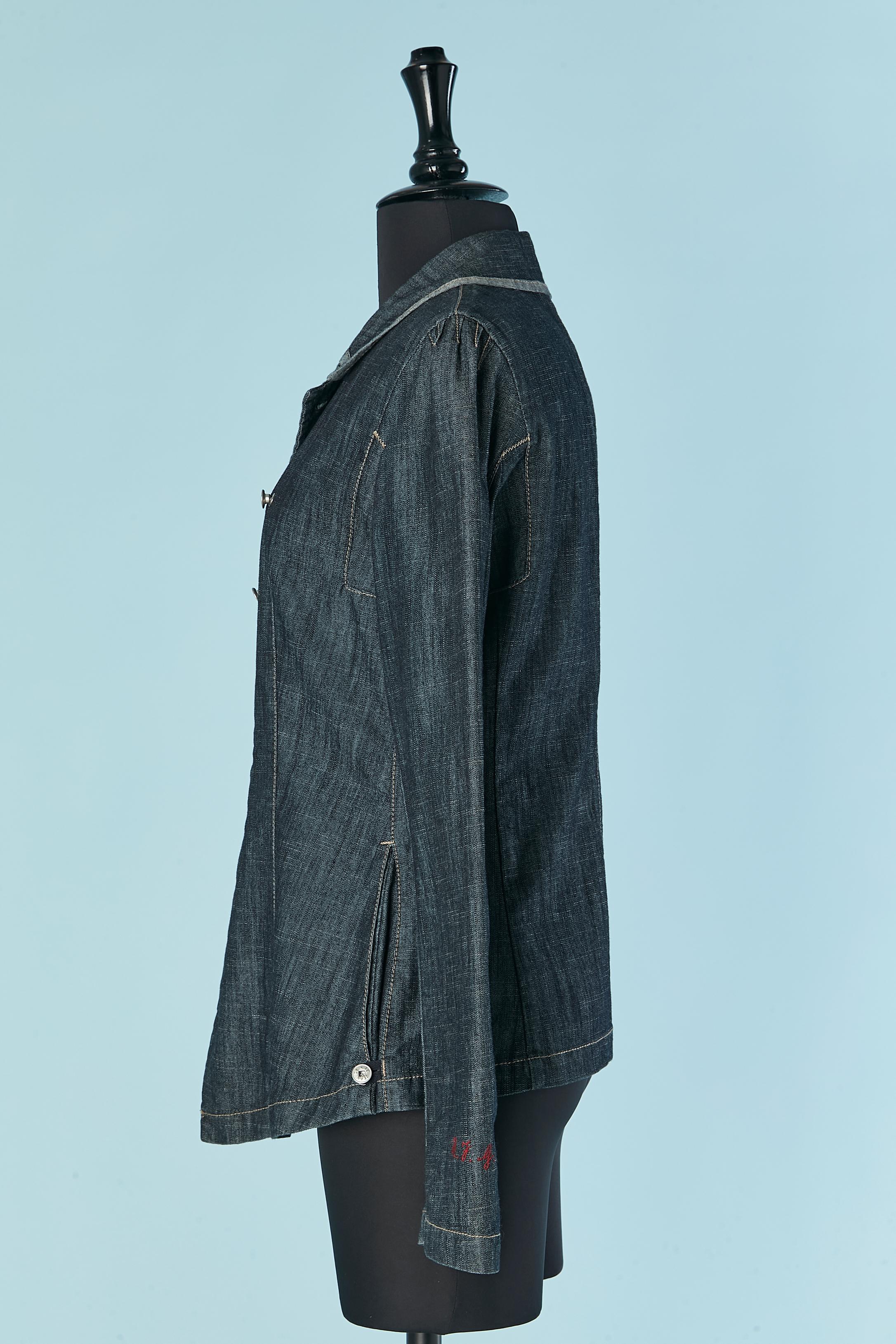 Denim double breasted jacket Marithé et François Girbaud For Sale 1
