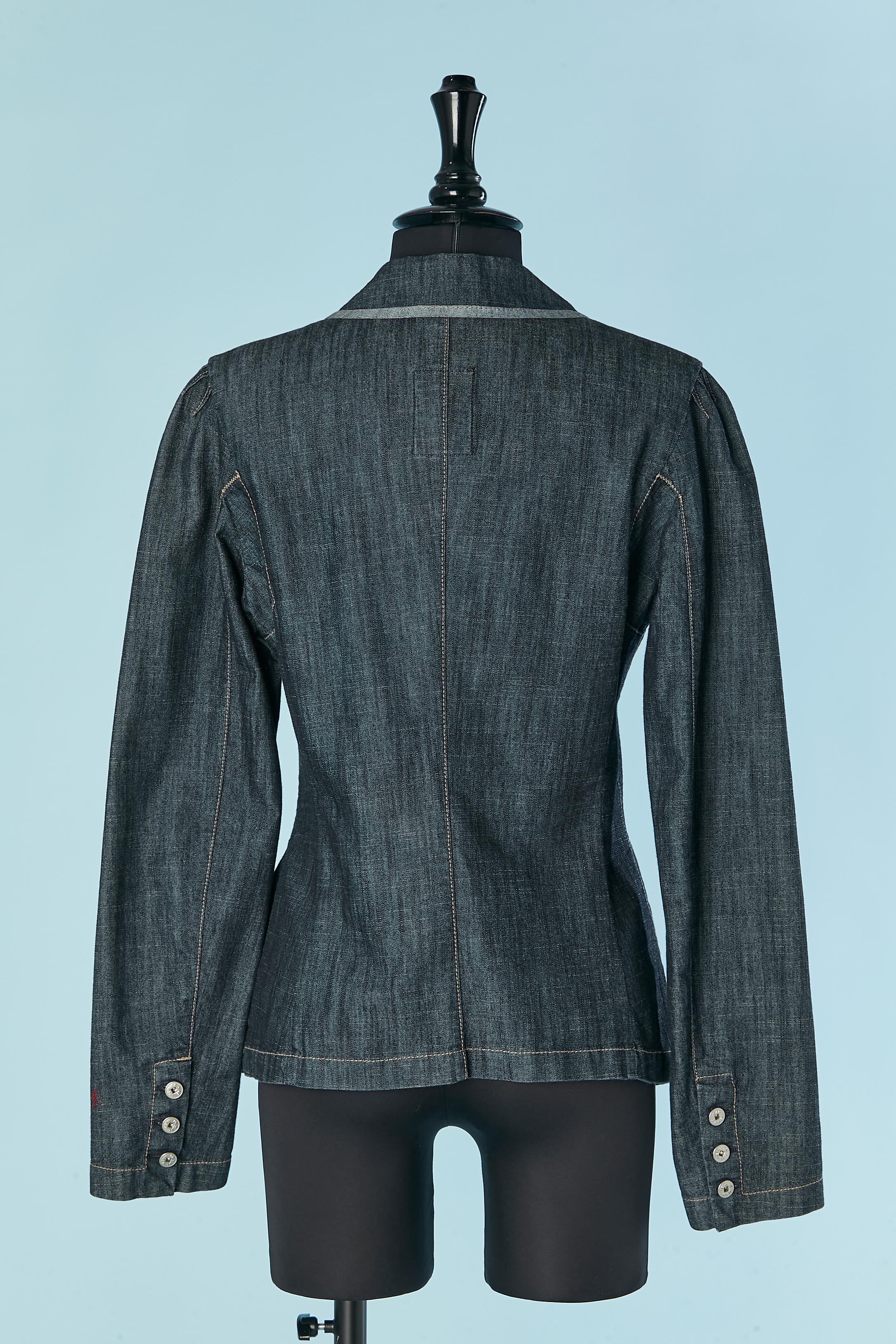 Denim double breasted jacket Marithé et François Girbaud For Sale 2