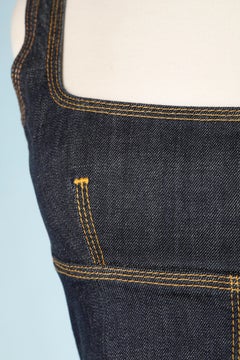 Denim dress with gold stitching Dsquared