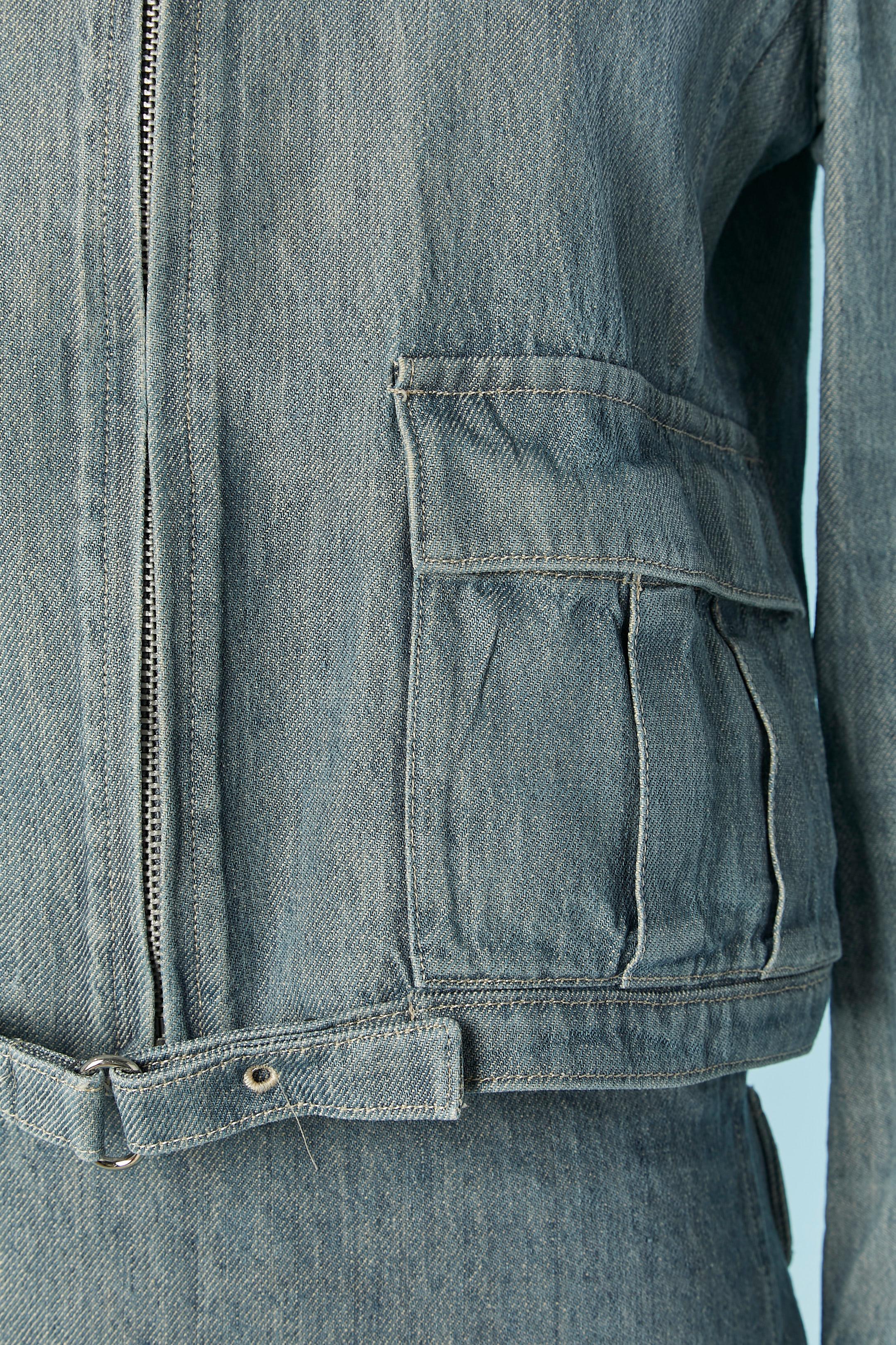 Gray Denim jacket and skirt ensemble JUNKO SHIMADA For Sale