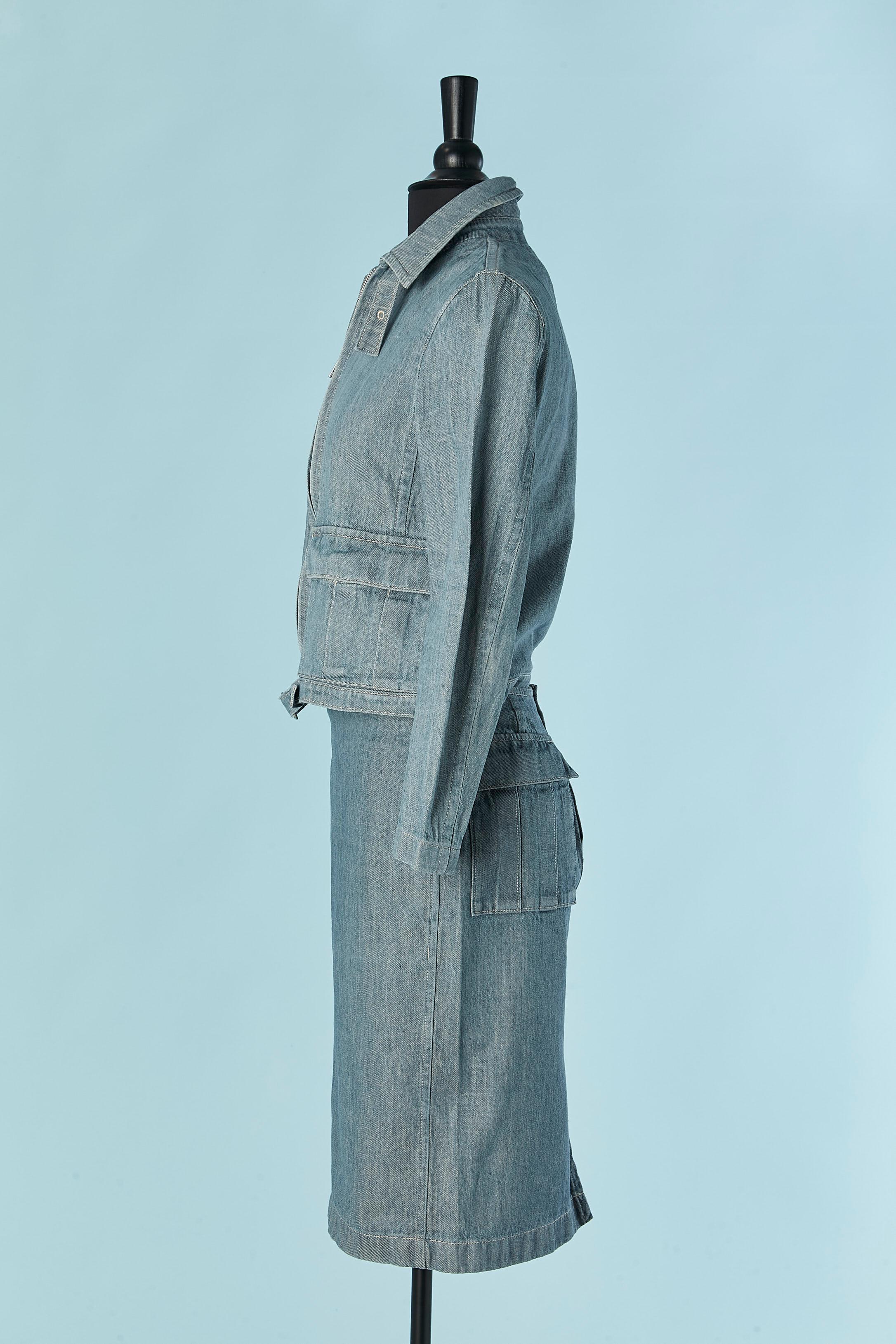 Women's Denim jacket and skirt ensemble JUNKO SHIMADA For Sale