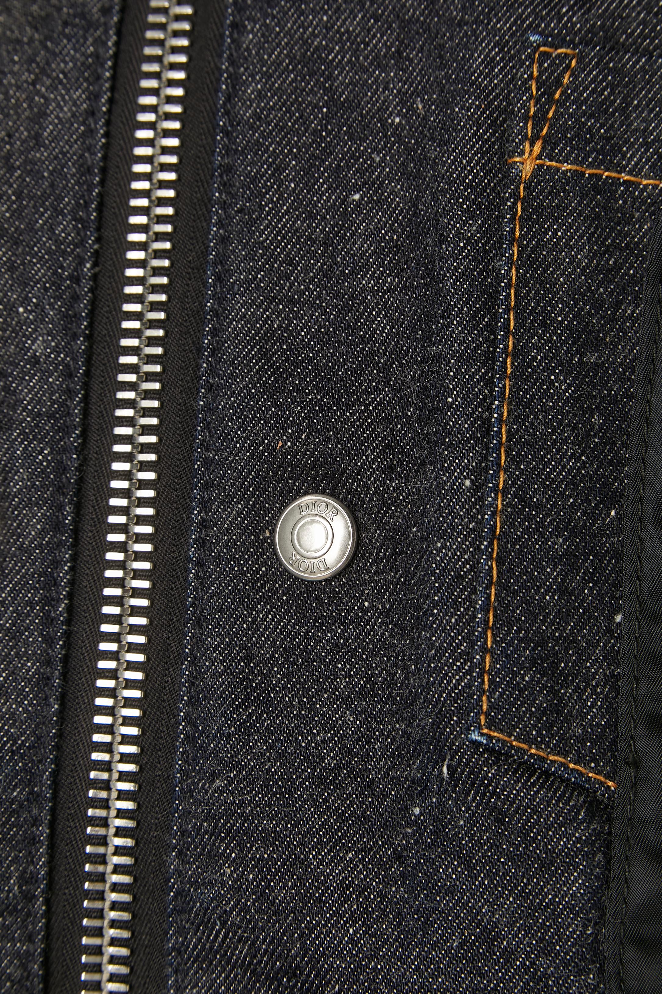 Noir Veste en jean avec détails en nylon noir CHRISTIAN DIOR & SACAI en vente