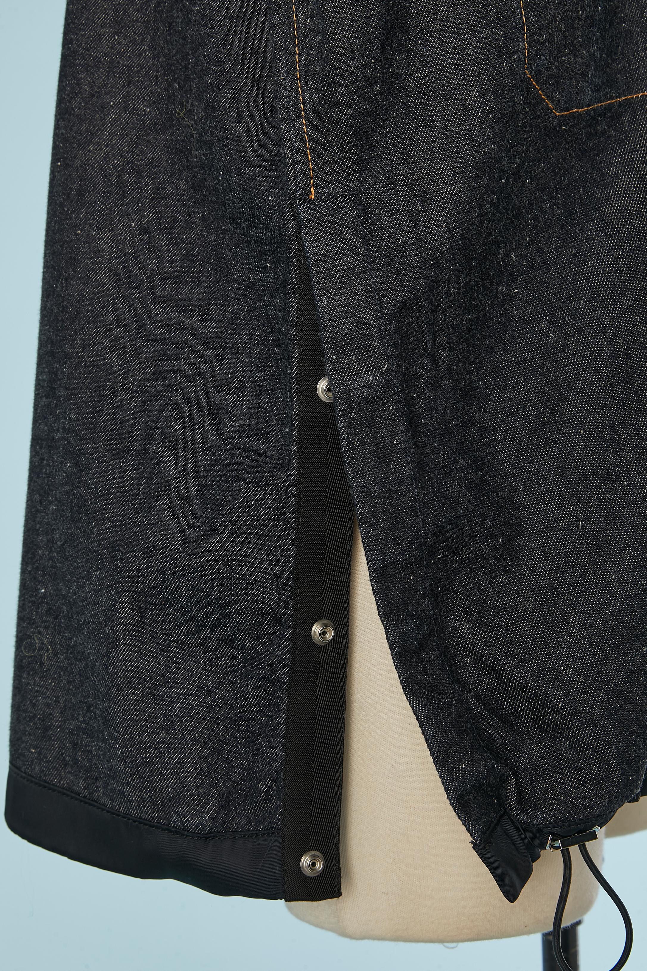 Veste en jean avec détails en nylon noir CHRISTIAN DIOR & SACAI en vente 2