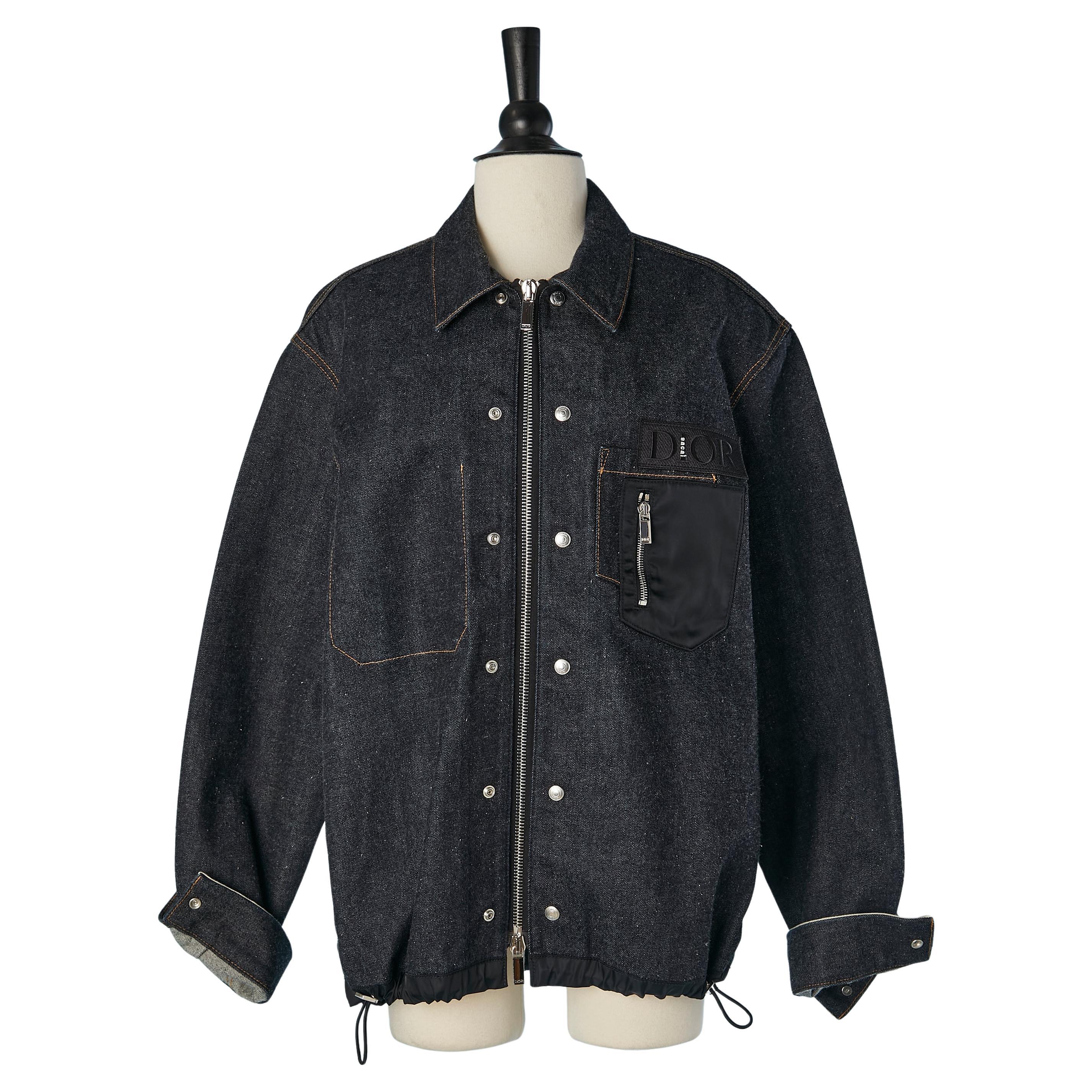 Denim jacket with black nylon details CHRISTIAN DIOR & SACAI