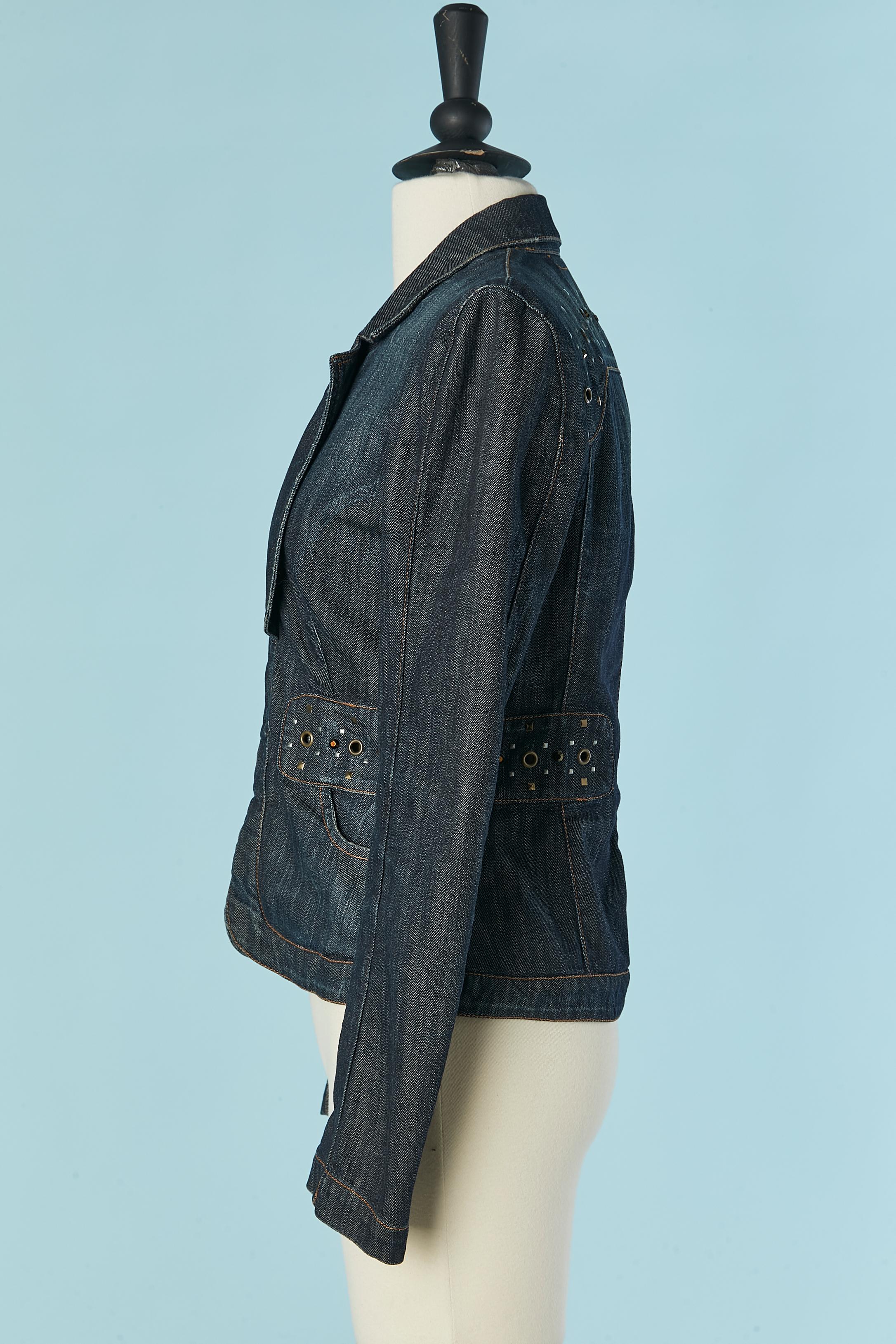 Denim-Jacke aus Denim mit Verzierungen MUGLER Damen im Angebot