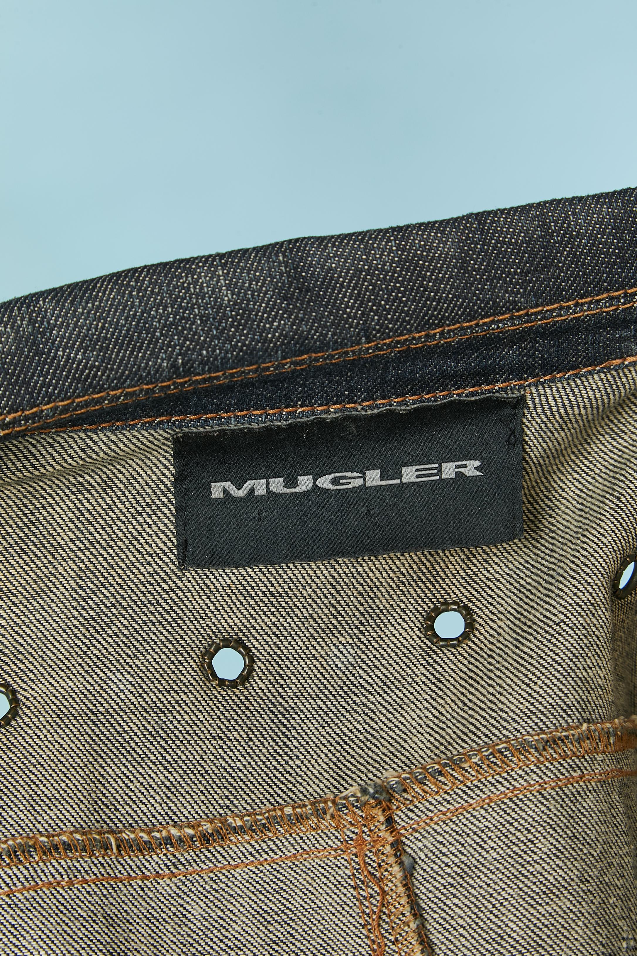 Denim-Jacke aus Denim mit Verzierungen MUGLER im Angebot 3