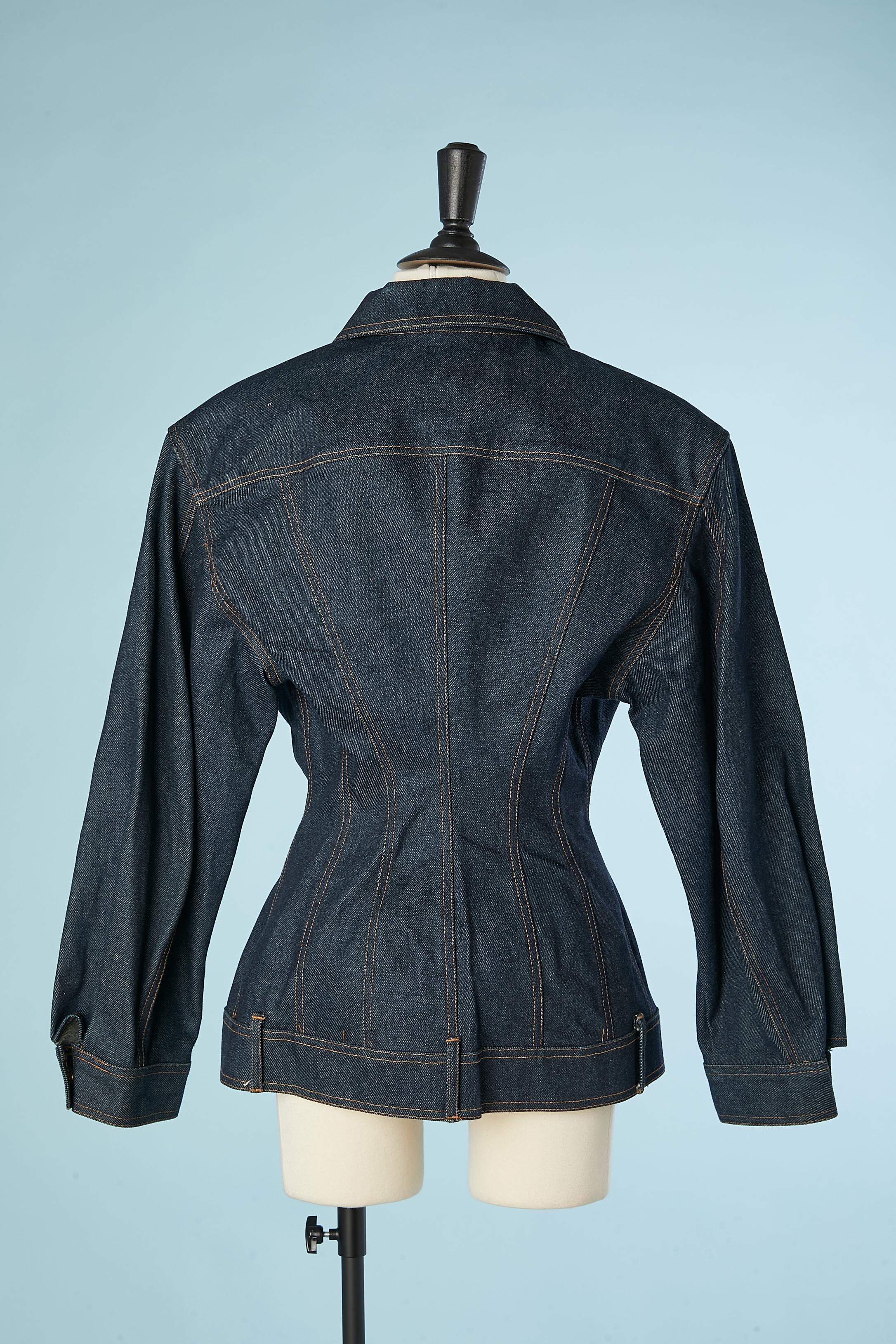 Denim jacket with fitted waist and curved hips Junior Gaultier  2